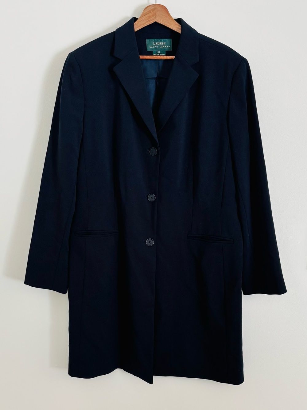 Vintage Ralph Lauren Long Blazer Coat in Navy